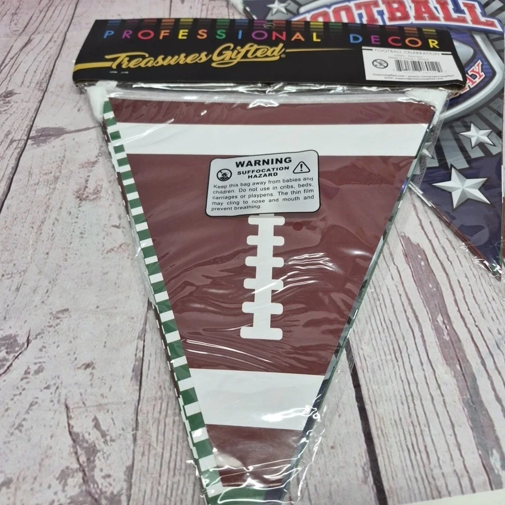 Football Game Day NFL Super Bowl‎ Party Supplies Flag Banners, Lot Of 2-packs